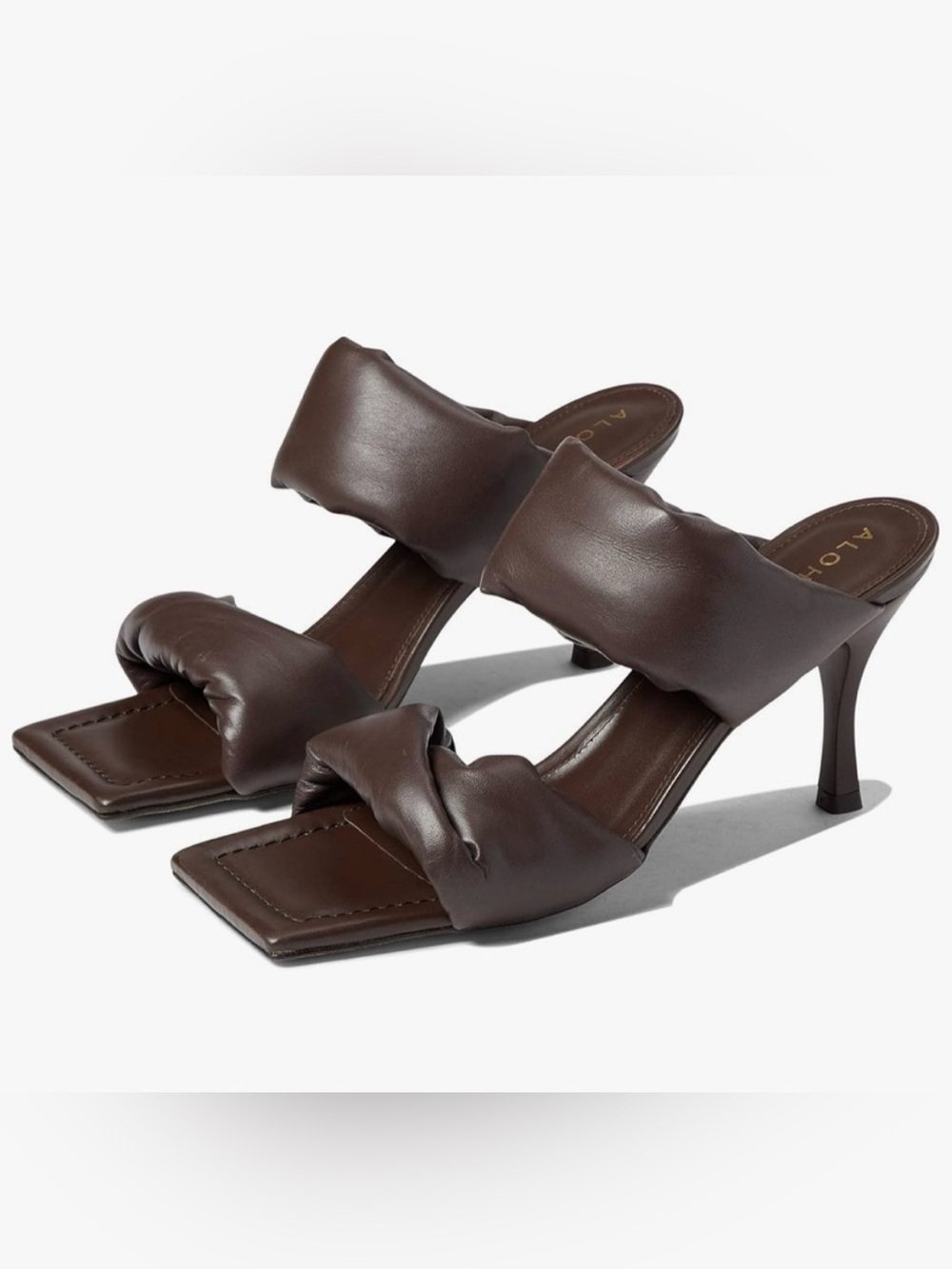 New Alohas Twist Strap Mule in Coffee Brown Size 39